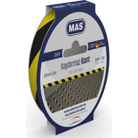 Mas 2654 25 mm x 5 m Sarı Siyah Kaydırmaz Bant