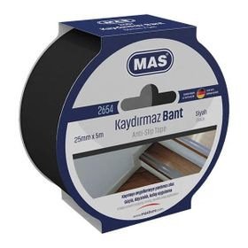 Mas 2654 25 mm x 5 mt Siyah Kaydırmaz Bant