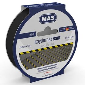 Mas 2654 25 mm x 5 mt Siyah Kaydırmaz Bant