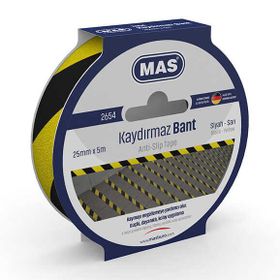 Mas 2654 25x5 m Sarı Siyah Kaydırmaz Bant