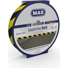 Mas 2655 Sarı Siyah 25 mm 15 m Kaydırmaz Bant