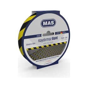 Mas 2655 Sarı Siyah 25 mm 15 m Kaydırmaz Bant