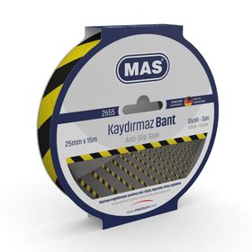 Mas 2655 Sarı Siyah 25 mm 15 m Kaydırmaz Bant