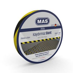 Mas 2656 25 mm x 25 mt Sarı Siyah Kaydırmaz Bant