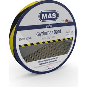 Mas 2656 25 mm x 25 mt Sarı Siyah Kaydırmaz Bant