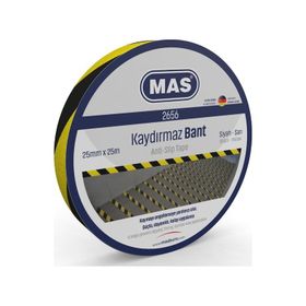 Mas 2656 25 mm x 25 mt Sarı Siyah Kaydırmaz Bant