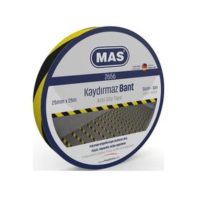 Mas 2656 25 mm x 25 mt Sarı Siyah Kaydırmaz Bant