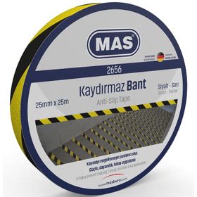 Mas 2656 25 mm x 25 mt Sarı Siyah Kaydırmaz Bant