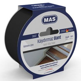 Mas 2657 50 mm x 5 mt Siyah Kaydırmaz Bant