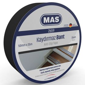 Mas 2659 50 mm x 25 m Siyah Kaydırmaz Bant
