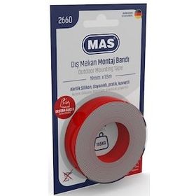 Mas 2660 19 mm x 1.5 mt Dış Mekan Extra Montaj Bandı