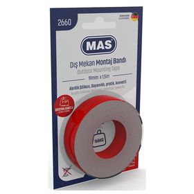 Mas 2660 19 mm x 1.5 mt Dış Mekan Extra Montaj Bandı