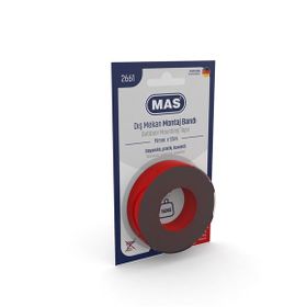 Mas 2661 19 mm x 1.5 mt Çift Taraflı Dış Mekan Güçlü Montaj Bantı