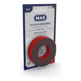 Mas 2661 19 mm x 1.5 mt Çift Taraflı Dış Mekan Güçlü Montaj Bantı