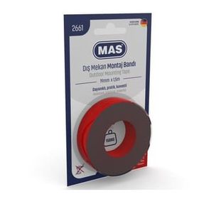 Mas 2661 19 mm x 1.5 mt Çift Taraflı Dış Mekan Güçlü Montaj Bantı