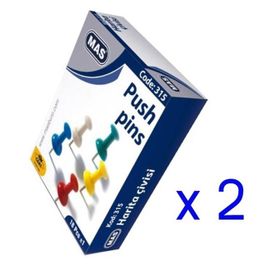 Mas 315 Silindirik 2 Paket Renkli Harita Çivisi