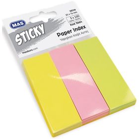 Mas 3664 25x75 100 Yaprak Neon 3 Renk Yapışkanlı Kağıt Ayraç