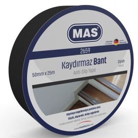 Mas 50 mm x 25 mt Siyah Kaydırmaz Bant
