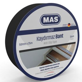 Mas 50 mm x 25 mt Siyah Kaydırmaz Bant