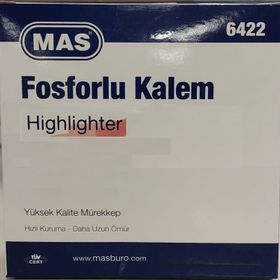 Mas 6422 Pastel Sarı Fosforlu Kalem