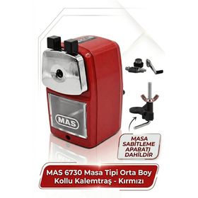 Mas 6730 Kırmızı Masa Tipi Orta Boy Kollu Kalemtıraş