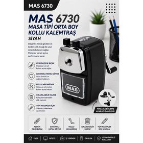 Mas 6730 Siyah Masa Tipi Orta Boy Kollu Kalemtıraş
