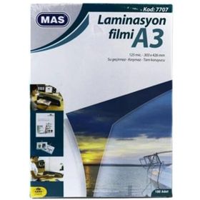 Mas 7707 A3 125 Micron 100 Adet Laminasyon Filmi
