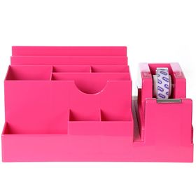 Mas 815 Koyu Pembe Masaüstü Organizer Kalemlik Seti