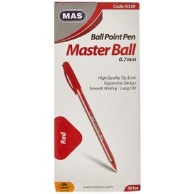 Mas Master Kırmızı 50 Adet 6330 Ball Tükenmez Kalem