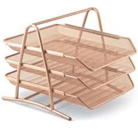 Mas Perfore Rose Gold Evrak Rafı 3'lü Seti