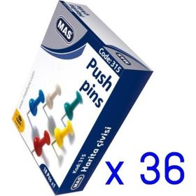 Mas Renkli 36 Adet Harita Çivisi