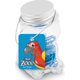 Mas Zooo No: 2 Mavi Cam Kavanoz Plastik Kaplı Ataş