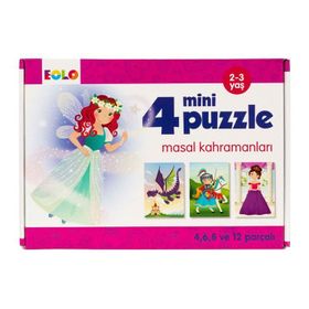 Masal Kahramanları - 4 Mini Puzzle - Eolo Eğitici Oyuncak Komisyon