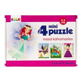Masal Kahramanları - 4 Mini Puzzle - Eolo Eğitici Oyuncak Komisyon