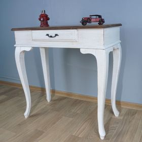 Masifart Beyaz 80 cm Ceviz Eskitme Tablalı Dresuar