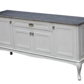 Masifart KNS03 180 cm Ahşap Ceviz Tablalı Silme Country Konsol