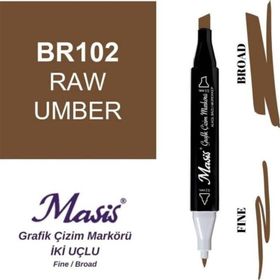 Masis 102 Açık Kahverengi Çift Uçlu Marker Grafik Çizim Kalemi