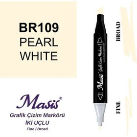 Masis 109 İnci Beyaz Çift Uçlu Marker Grafik Çizim Kalemi