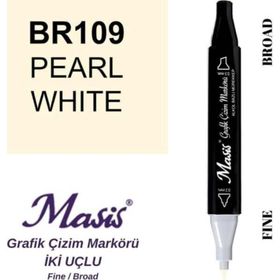 Masis 109 İnci Beyaz Çift Uçlu Marker Grafik Çizim Kalemi