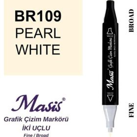 Masis 109 İnci Beyaz Çift Uçlu Marker Grafik Çizim Kalemi