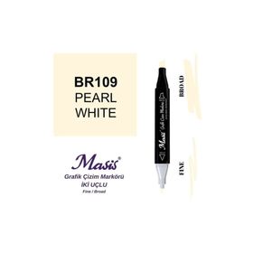 Masis 109 İnci Beyaz Çift Uçlu Marker Grafik Çizim Kalemi