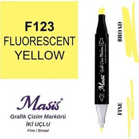 Masis 123 Floresan Sarı Çift Uçlu Marker Grafik Çizim Kalemi