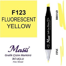 Masis 123 Floresan Sarı Çift Uçlu Marker Grafik Çizim Kalemi