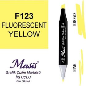 Masis 123 Floresan Sarı Çift Uçlu Marker Grafik Çizim Kalemi