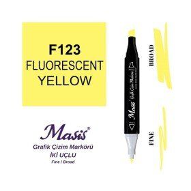 Masis 123 Floresan Sarı Çift Uçlu Marker Grafik Çizim Kalemi