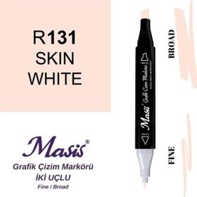 Masis 131 Ten Beyazı Çift Uçlu Marker Grafik Çizim Kalemi