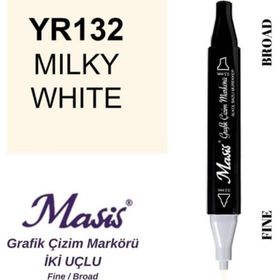 Masis 132 Süt Beyazı Çift Uçlu Marker Grafik Çizim Kalemi