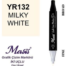 Masis 132 Süt Beyazı Çift Uçlu Marker Grafik Çizim Kalemi
