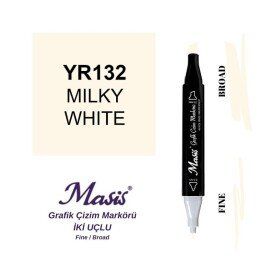 Masis 132 Süt Beyazı Çift Uçlu Marker Grafik Çizim Kalemi