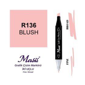 Masis 136 Allık Pembe Çift Uçlu Marker Grafik Çizim Kalemi